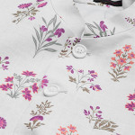 Men Grey & Purple Floral Print Bandhgala Blazer